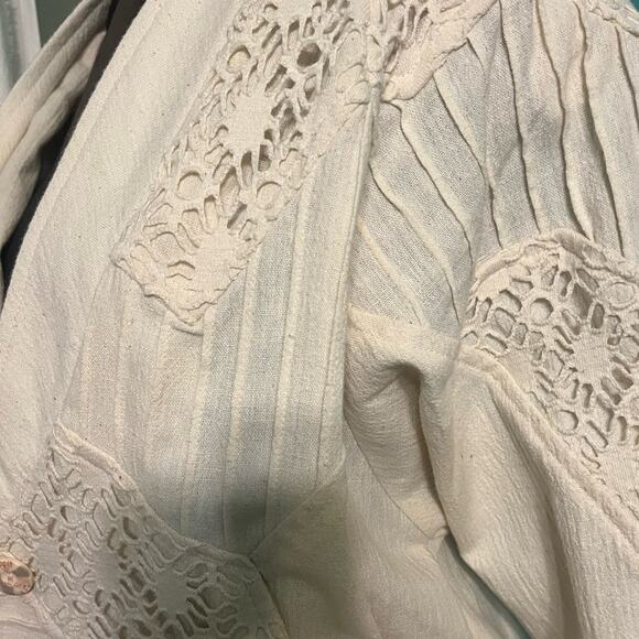 Vtg Coastal Boho Crochet Jacket Womens Size XLP Scandi Coquette Cottage Soft - Picture 8 of 9